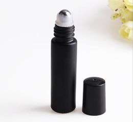 2021 Factory Price 10ml 1/3oz Black Fragrances ROLL ON GLASS BOTTLE ESSENTIAL OIL Metal Roller Ball BY DHL/EMS Free
