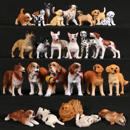 Simulation Dog Figurine French Boxer Bulldog Golden Retriever Pet Model Action Figures PVC Home Decoration Educational Kids Toys C0220