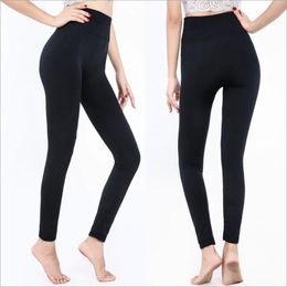 Fashion Popular Autumn And Spring Leggings Brushed Thin Pile Nine Point Leggings Women High Waist Legging One Piece Thermal Pants