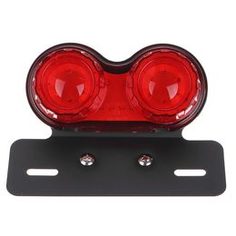 12V Motorcycle Tail Light LED Brake Rear Light Indicator Number Plate Lamp Red