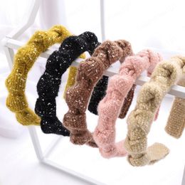 Winter Warm Knitting Headbands for Women Girls Retro Cross Knotted Hair Hoops Hairbands Hair Accessories Headwear