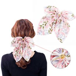 Spring Chiffon Girls Bow Hair Band Trendy Ribbon Hairpin Temperament Ribbon Bow Ladies Headwear Hair Accessories