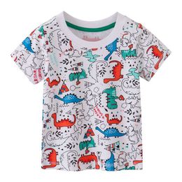 Jumping Metres Children's Summer Tees Cartoon Print Boys Girls Cotton Clothing Fashion Selling Kids T shirts 210529
