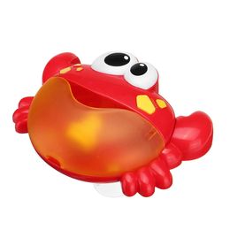 Adorable Crab Bubble Machine Music Bubble Maker Bath Baby Bath Shower Fun Red Plastic Toys