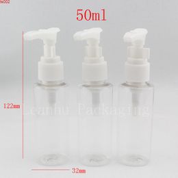 (50pcs/lot)50 ml empty clear screw lotion pump bottle ,50cc Empty shampoo body wash container,wholesale