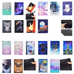 Fashion Print Leather Wallet Cases For Ipad Mini 6 2021 1 2 3 4 5 Tablet Panda Cute Shockproof Butterfly Flower Love Animal Cartoon Credit ID Card Slot Holder Flip Cover