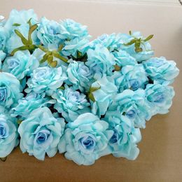 50PCS Wedding Decoration Artificial Flowers Head 10 cm For DIY Wreath Gift Box Floral silk Party Design Flowers Y200104