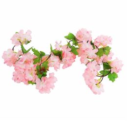 18 Heads 220m Long Artificial Cherry Blossoms Flower Fake String Vine Artificials Garland Flowers Wedding Party Home De jllyNV