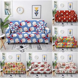 Christmas Pattern Sofa Cover 3 Seater Elastic Couch for s Stretch Washable Removable Slipcover 1/2/3/4 211116