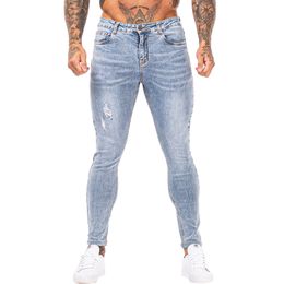 Skinny Jeans Men Slim Fit Ripped Mens Jeans Big and Tall Stretch Blue Men Jeans for Men Distressed Elastic Waist zm153