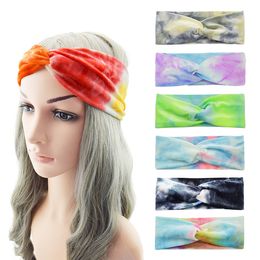 Women Headbands Headwraps Tie Dye Turban Hairbands Fashion Hair Accessories Running Headband Sports Yoga HairBand M3766