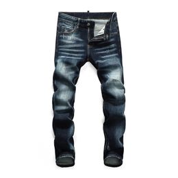 dsq brand jeans European style pants Men Slim Stretch denim trousers button Pencil Pants for men 8122 210716