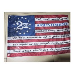 2nd Amendment USA American Flag 3x5ft, Printing Flags Polyester Flags Advertising,Double Stitching