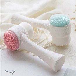 3D Face Cleaning Massage Tool Double Sides Multifunction Facial Cleansing Brush Portable Facial Vibration Brushes