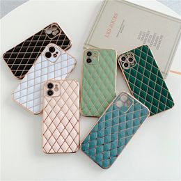 Lambskin 6D Electroplated Full Lens Proction Soft TPU Phone Cases for iPhone 14 13 12 11 Pro Max XR XS X 7 8 Plus Camshield Chromed Sheepskin Cell Phone Case WNHL