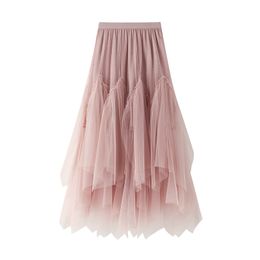 Hot Sale Skirt for Women Spring Autumn Ruffle Skirt Fashion Lace Mesh Skirts Girl Trend Cake Skirts Irregular Skirt