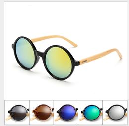 New Fashion Products Men Women Sun Glasses Bamboo Sunglasses Retro Vintage Wood Lens Wooden Frame Handmade Round 1527