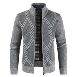 AIOPESON Autumn Winter Jacket Men Coats Solid Slim Fit Thick Fleece Casual Stand Collar Zip 211110