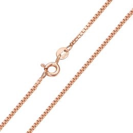 18k rose gold chains Australia - Chains Pure 18K Rose Gold Necklace Box Chain Link For Woman Stamp Au750 1.1mm 1.3mm 1.4mm
