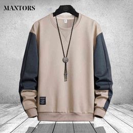 Men's Hoodies Fashion Men Patchwork Sweatshirt O Neck Brand Clothing Male Harajuku Streetwear Hip Hop Oversize Hoodie Sportswear 211217