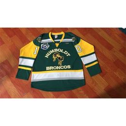 001 real Full embroidery #10 HUMBOLDT BRONCOS HUMBOLDT STRONG STRASCHNITZKI HOCKEY JERSEY or custom any name or number retro Jersey