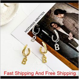 European And American High-End Letter B Earrings Fashion Design Long Temperament French Style Stud Earrings Personalised Earrings Lkst F6Hez