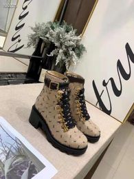 Moda Bayan Tasarımcı Vintage Laureate Platformu Çöl Boot Lüks Siyah Beyaz Toka Deri Martin Çizmeler Ile Kış Kar İş Ayakkabıları