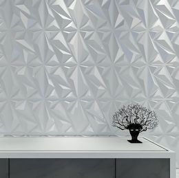 Art3d 50 x 50 cm PVC-3D-Wandpaneele Diamant für Innenwände, Dekor in weißen Wänden, Dekor-Tapeten, Packung mit 12 Fliesen