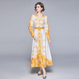 Spring summer Fashion Party Dres Elegant V-neck lantern sleeves Vintage Female casual Vestido 210531