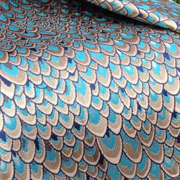 African Shiny Peacock Jacquard Brocade Fabric for Dress,Diy Wedding Mask Apparel Sewing Table Cloth Fabrics 210702