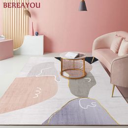Large Rugs and Carpet Geometric Floor Carper For Living Room Girl Pink Carpet Nordic Home Decor Anti Slip Mat For Kitchen tapis 210301