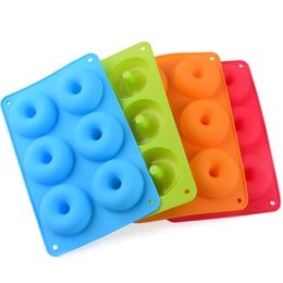New Arrival Silicone Donut Mold Baking Pan DIY Doughnuts 6 graid Mould Maker Non-stick Silicone Cake Mold Pastry Baking Tools