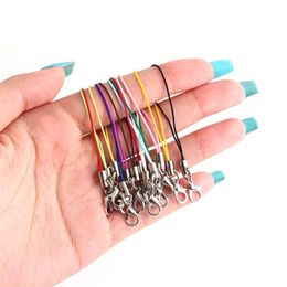 cell phone lanyards wholesale UK - Keychains SAUVOO 20pcs Mobile Phone Rope Lobster Clasp Lanyard Polyester Hooks Straps Craft Pendant Diy Handmade Materials