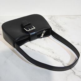 DesignerLadies PU Leather Small Shoulder Bags Vintage Women Baguette Armpit Handbags Simple Chain Cool Girls Black Tote Purse