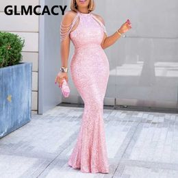 Women Elegant Off Shoulder Sequin Dress Formal Evening Party Mermaid Maxi Dress 210702