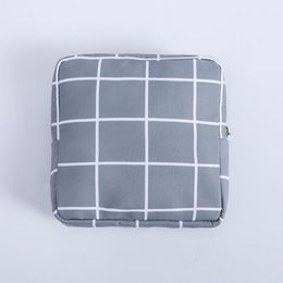20pcs Coin Purses Women Polyester Blank chequer Prints Square Protable Storage Bag Mix Color