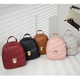 Storage Bags Girls PU Leather Backpack Mini Bag Travel Daypack Purse Tote Rucksack