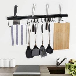 Knife Holder Wall Mounted Utensils Tool Storage Hook Bar Rack Kitchen Organizer