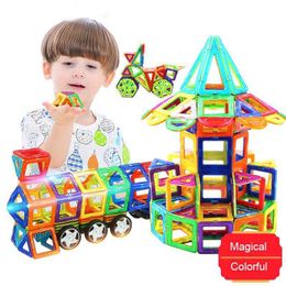 30-158pcs Big Size Magnetic Designer Construction Set Model & Building Toy Magnets Magnetic Blocks Educational Toys for Children Q0723