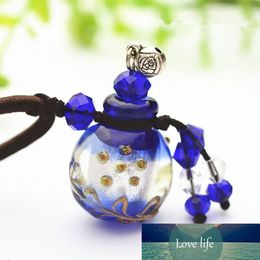 60pcs/lot New Diffuser Perfume Glass Essential Oil Necklace Refillable Oil Bottle Pendant Noctilucent Necklace Wholesale