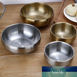 Stainless Steel Silver Gold Bowl Thickened Double Layer Heat Insulation Kitchen Cooking Tools Best Price Support Dropshipping