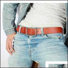 Belts & Aessories Fashion Vintage 100% Genuine Leather Belt For Men High Quality Natural Cow Mens Male Strap Jeans Or Pants 210630 Drop Deli