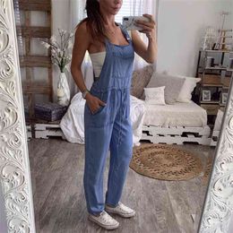 Women Jumpsuits Overalls Denim Jeans Bib Trousers Long Pants Dungarees Harajuku Autumn Jumpsuit Ladies 210708