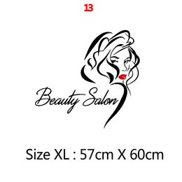 17 styles Beauty Salon Wall Sticker Beautiful Lady Hairdresser For Lady's Red Lips Vinyl Makeup Hair Hairdo Barbers Decal