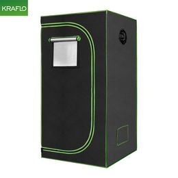 Kraflo factory price garden Hydroponic Flower Mini Greenhouse 60x60cm 600D Plant Grow Tent