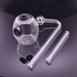 Wholesale Dab Rigs Mini Oil Burner Bubbler Glass Water Pipes Travel Beaker Bongs with Carb Hole Detachable Downstem