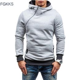 FGKKS Men Hoodie Sweatshirt Spring Brand Solid Colour Fleece Tracksuit Sudaderas Hombre Hip Hop Male Hooded Sportswear EU Size 201112