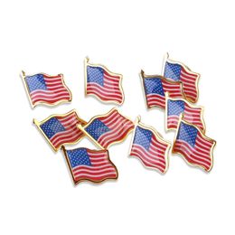 2021 NEW American Flag Lapel Pin United States USA 10pcs/lot Hat Tie Tack Badge Pins Mini Brooches for Clothes Bags Dec