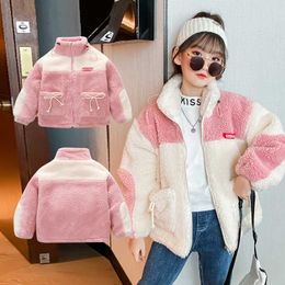 New Girls Jackets Autumn Winter Clothes Medium Long Models Girls Thickened Lamb Fashion Design Children Woolen Cloth Warm Coats H0909