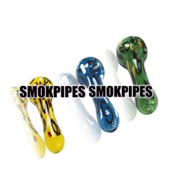 Latest Cool Colourful Hand Pyrex Thick Glass Dry Herb Tobacco Oil Rigs Smoking Handpipe High Quality Handmade Philtre Pipes DHL Free